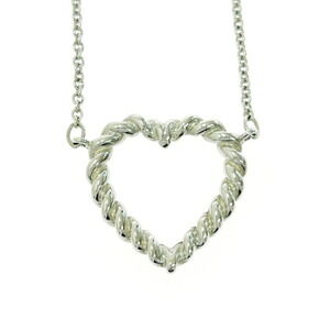 TIFFANY Co Silver Twisted Heart Necklace